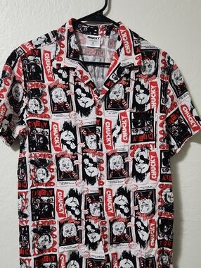 Chucky Short-Sleeve Graphic Button-Up Shirt - Red/Black/White